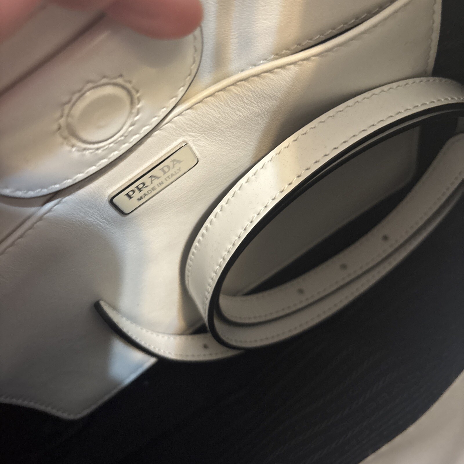 Prada White Calfskin Cleo Shoulder Bag image 6