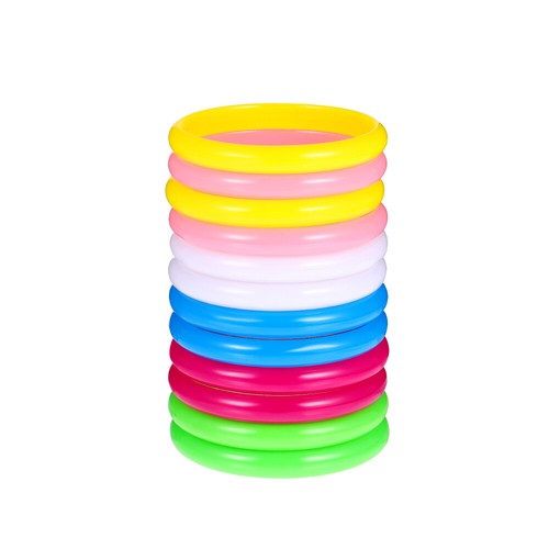 12 Stück Kunststoff Armreifen Armbänder für Jungen Mädchen Frauen helle Farben - Bild 6 von 8