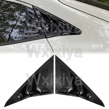 Rear Side Vent Quarter Window Louver Cover For Honda Civic 17-20 Glossy Black #R
