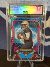 2024 Topps Resurgence - Spencer Rattler RC #166 azul cielo y rosa choque gema como nueva 10