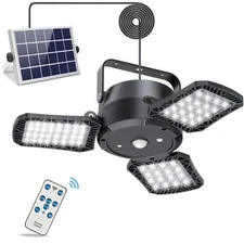 Latband Solar Lights Outdoor Indoor - Solar Powered Shed Light with Remote Wa...