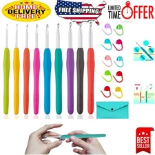 Comfort Grip Crochet Hooks Collection - 9 Sizes (2.0~6.0mm) with Travel Case