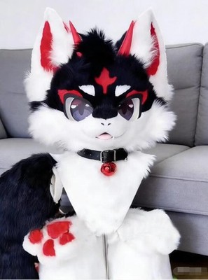 Fursuit Long Fur Husky Fox Mascot Head Party Halloween Fur Cosplay-Promotion