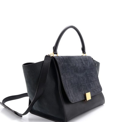 Celine Trapeze Bag Crocodile Embossed Nubuck Medium | eBay
