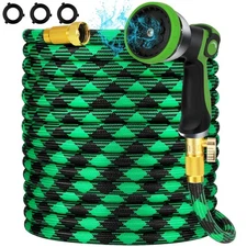 25FT NON-EXPANDABLE Garden Hose Ultra Lightweight Hose & Flexible Water Hose ...