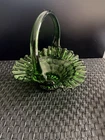 Vintage Fenton Emerald Green Basket