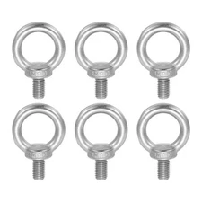 6Pcs M10 Threaded Eyebolt 17.2mm Shoulder Lifting Eye Bolt