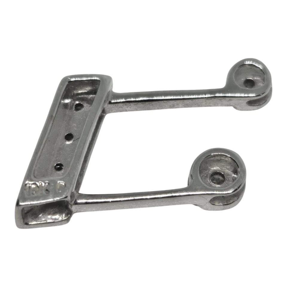 Colgante barra de notas musicales diamante natural redondo oro blanco macizo fino de 10K  Foto 4 de 4