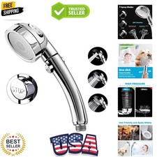 High Pressure Shower Head, 3-Settings Handheld Showerhead with ON/Off Full Sh...