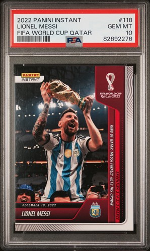 2022 Panini Instant Lionel Messi 118 FIFA World Cup Qatar /22081 PSA 10 GEM MINT
