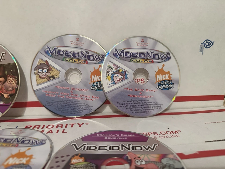 VideoNow Lote De 7 DISCOS CON Estuche Bob Esponja Jimmy Bastante Oddparents ¡Leído Sin Probar! Foto 4 de 4