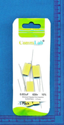 5pk BEST! Axial 0.033 uF 630V Metallized Polyester Film Capacitor 10% MEA 333K