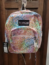 NEW Trans By JanSport Tie Dizzle White Backpack 15” Laptop Sleeve Tie Dye Bursts