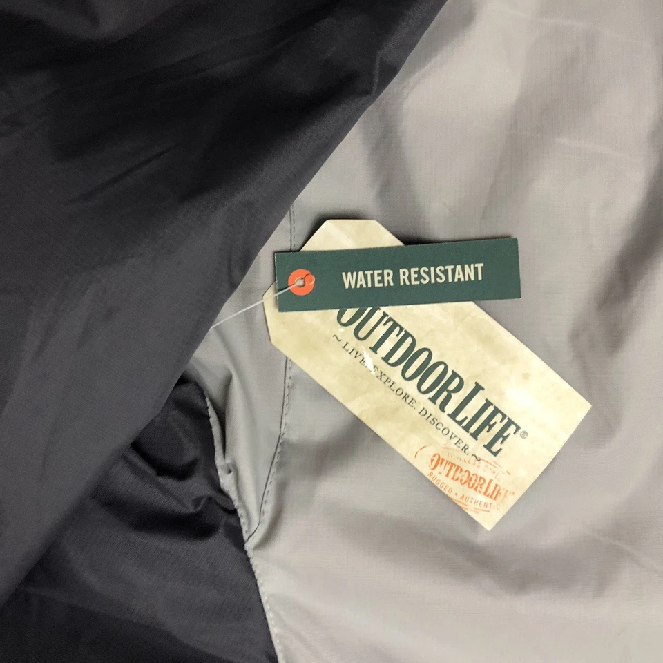 Outdoor Life Windbreaker Rain Jacket Mens Large Hooded Gray NWT $50 - Image 3 of 4
