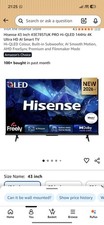Hisense 43" 43E78STUK PRO Hi-QLED 144Hz 4K Ultra HD AI Smart TV