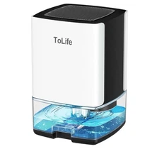 ToLife Dehumidifier 30 OZ Water Tank with Auto-Off 500 sq.ft Portable Small