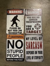 FUNNY HUMOR 8x12 Metal/Tin Signs - 4 Pack - W102