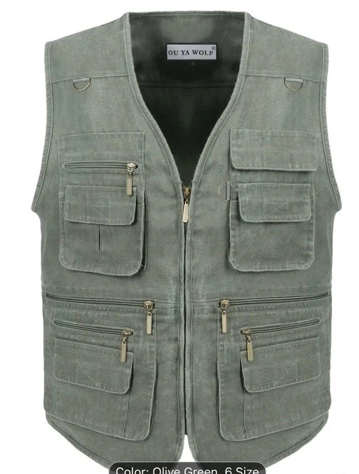 Fishing vest with pockets NEW Large Shipping Included