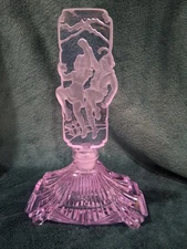 J Pesnica Blue/Purple Intaglio Dancing Couple Czech Crystal Perfume Bottle