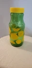 Vintage Anchor Hocking Green Glass Lemon Juice Lemonade Jar Carafe Pitcher Lid