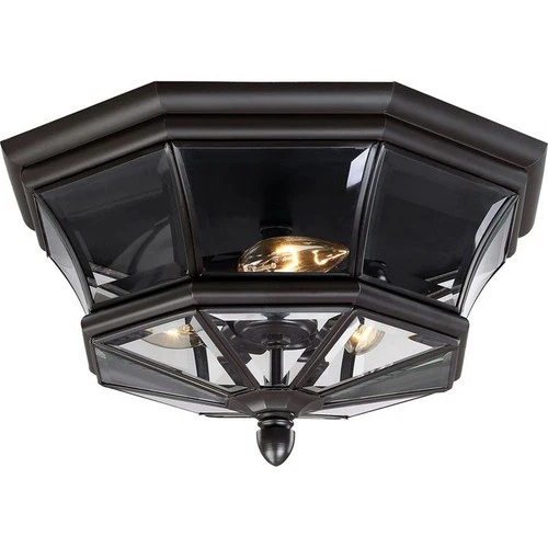 Newbury - 3 Light Flush Mount - 8 Inches high-Medici Bronze Finish Outdoor - Picture 5 of 8