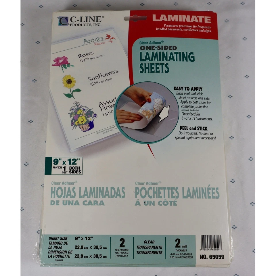 C-Line One-Sided Laminating Sheets 9 x 12 Inches 25 Packs of 2 Crafts Documents - Image 2 of 4