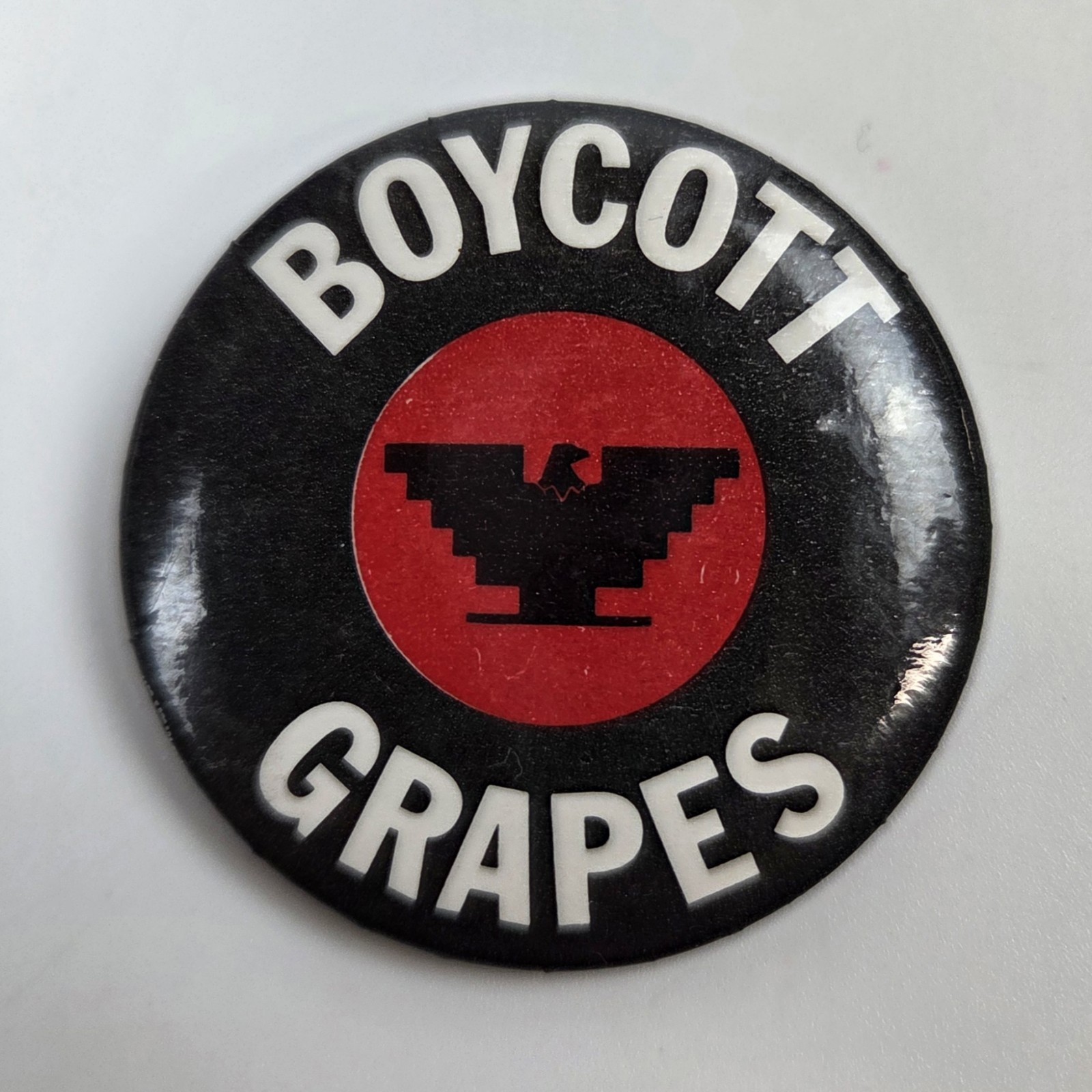 Vintage Boycott Grapes United Farm Workers Ufw Labor Rights Button Pin Pinback