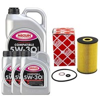 MotoröL Set SAE 5W-30 Plus Meguin 8 Liter + ÖLfilter FüR Hyundai Equus 5.0 GDI
