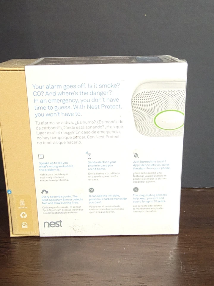 Google Nest Protect Blanco Nuevo En Caja Alarma de Humo y Monóxido de Carbono Foto 2 de 4