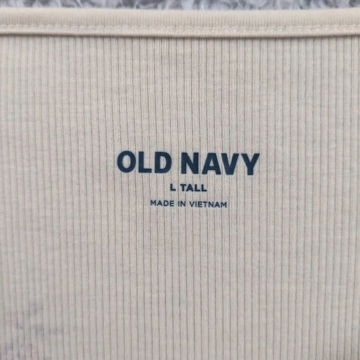 Antigua Camiseta Azul Marino Ajustada Manga Larga Tejida Acanalada Avena/Crema Grande Alta Floral Foto 3 de 4