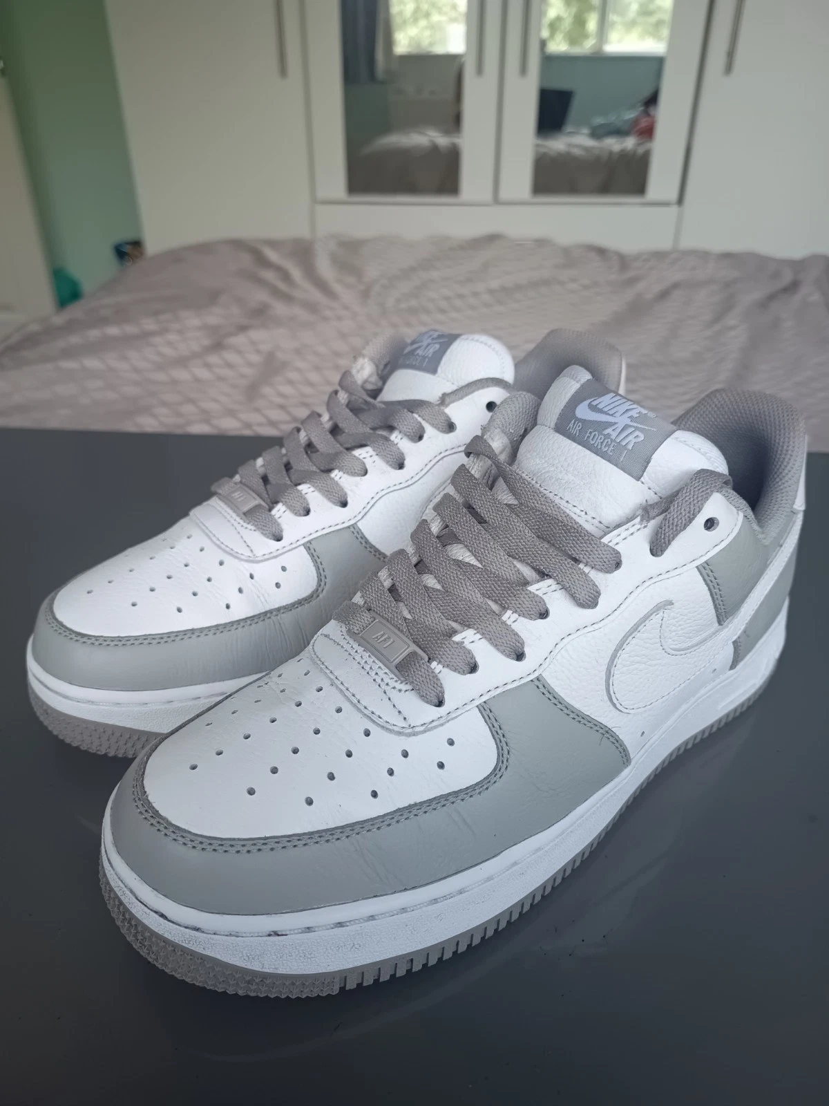 Nike Air Force 1 Grey And White Size UK 9
