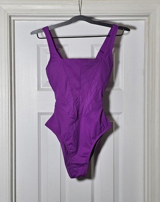 TA3 One Piece Swimsuit XS Reg/Long Sculpting Shapewear Fit Fuchsia Corset Tie