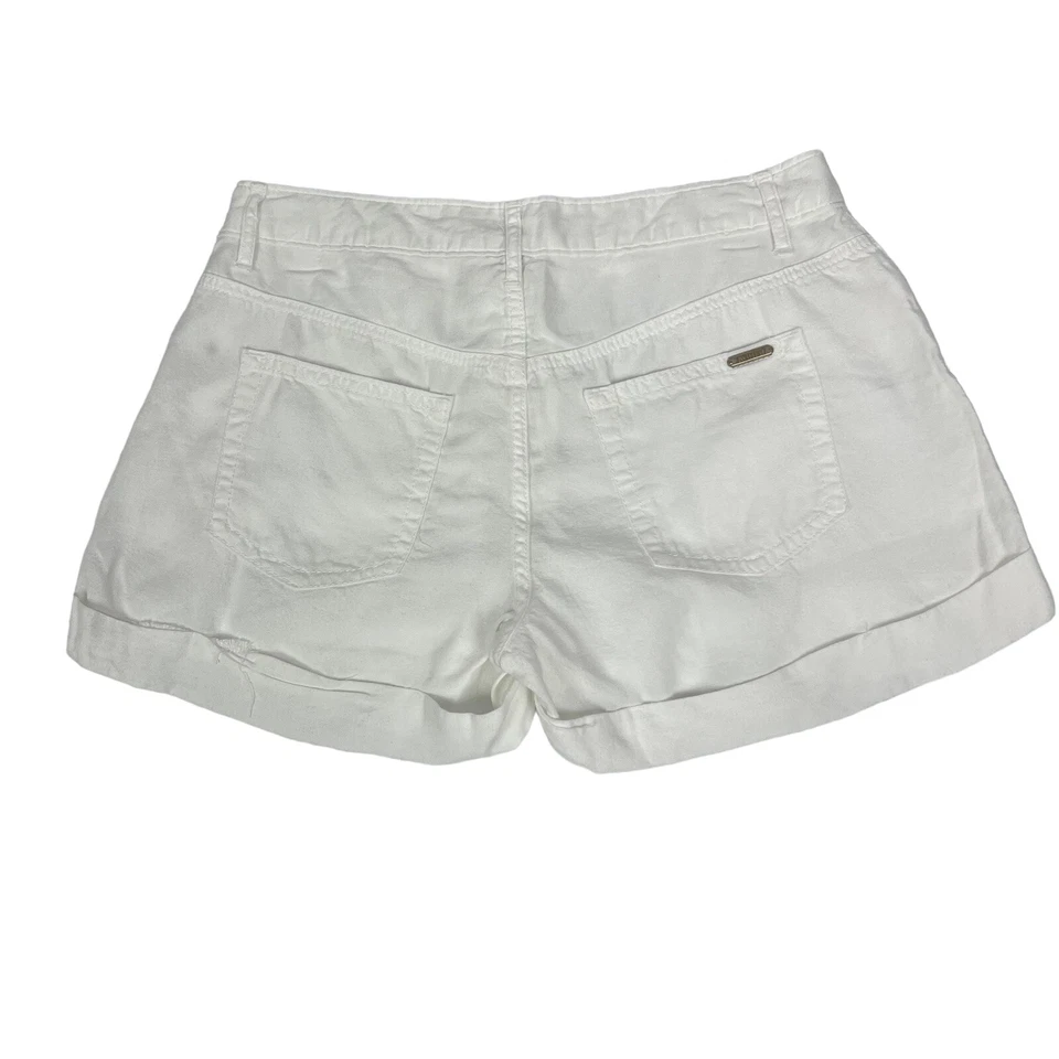 Pantalones cortos botines para mujer JENNIFER LOPEZ talla 0 blancos con puños ligeros Foto 2 de 4