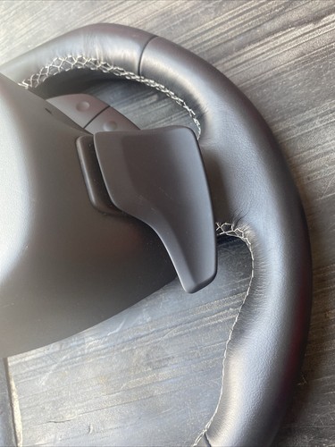 2014-2019 C7 Corvette Automatic Leather D-Shaped Steering Wheel Gray Stitching - Picture 19 of 24