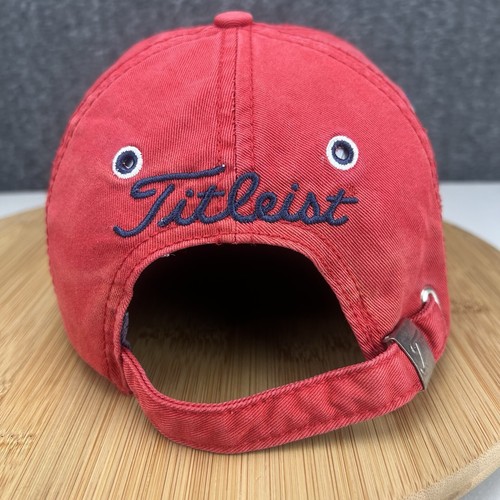 Titleist Golf Hat Cap Strapback Adjustable Red New Era Script Logo EUC - Picture 4 of 13