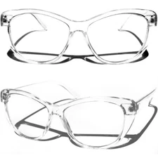 Transparent Frame Cat Eye Clear Lens Glasses Women's Lady Sexy 50's Style