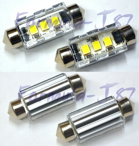 LED 5W Light CANbus 6418 White 5000K Two Bulbs License Plate Tag Replacement Fit - Picture 3 of 12