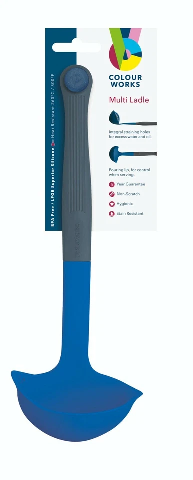 Colourworks Silicone Utensils Ladle Pasta Spoon Masher Slotted Turner Spatula - Image 4 of 4