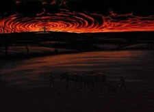 Anime kentaro miura berserk dark sky sunlight animals CCG Gaming Mat Desk