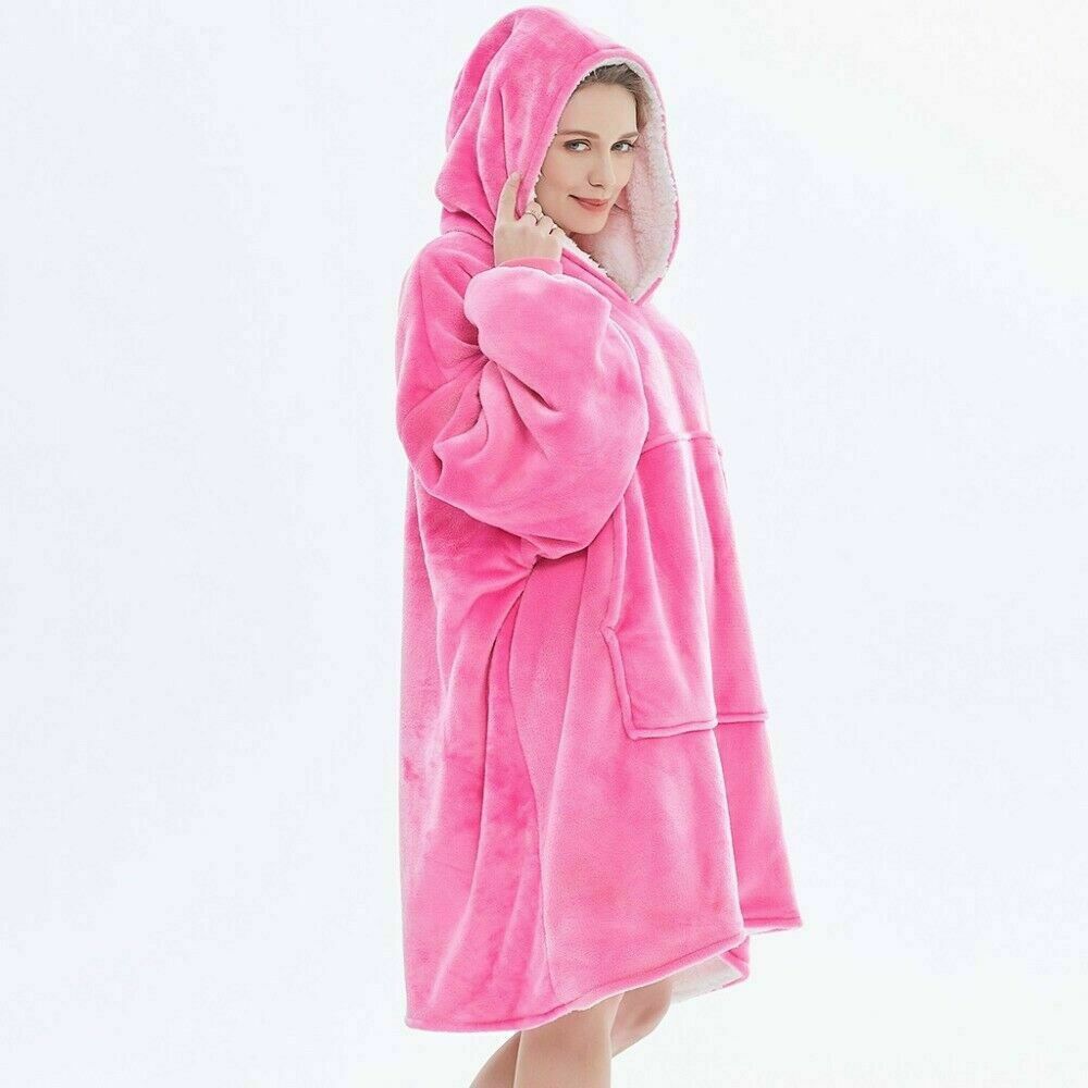 Womens/Mens Hooded Blanket Oversized Blanket Hoodie Oodie Fleece Hoodie