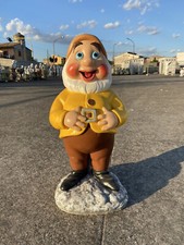 Statua Gongolo Nano Nani Biancaneve Giardino Esterno Cemento Cartone Animato