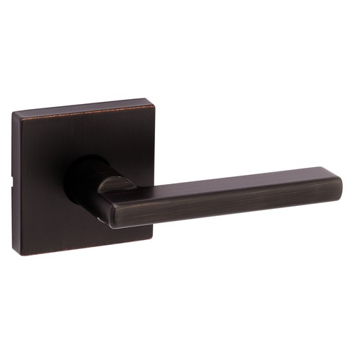 Kwikset Halifax Passage Door Lever Set with Square Rose, Venetian Bronze