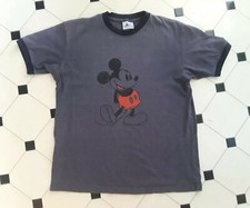 RARE VINTAGE MICKEY MOUSE GRAY-BLUE RINGER T SHIRT M by DISNEY USA