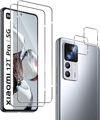 2X Schutzglas ( Display + Kamera ) für Xiaomi 12T / 12T Pro 5G Panzerfolie 9H