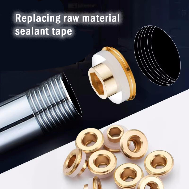 1/10Pcs G1/2 inch Brass Valve Faucet Quick Seal Washer Bathroom Sealing