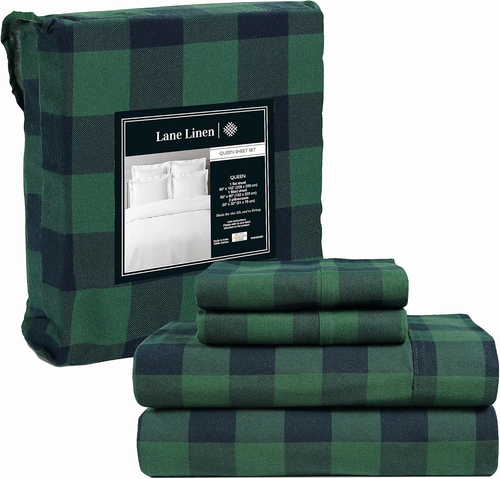 Cotton Flannel Queen Sheet Set - Brushed for Extra Softness - Lightweight Queen - Picture 7 of 12