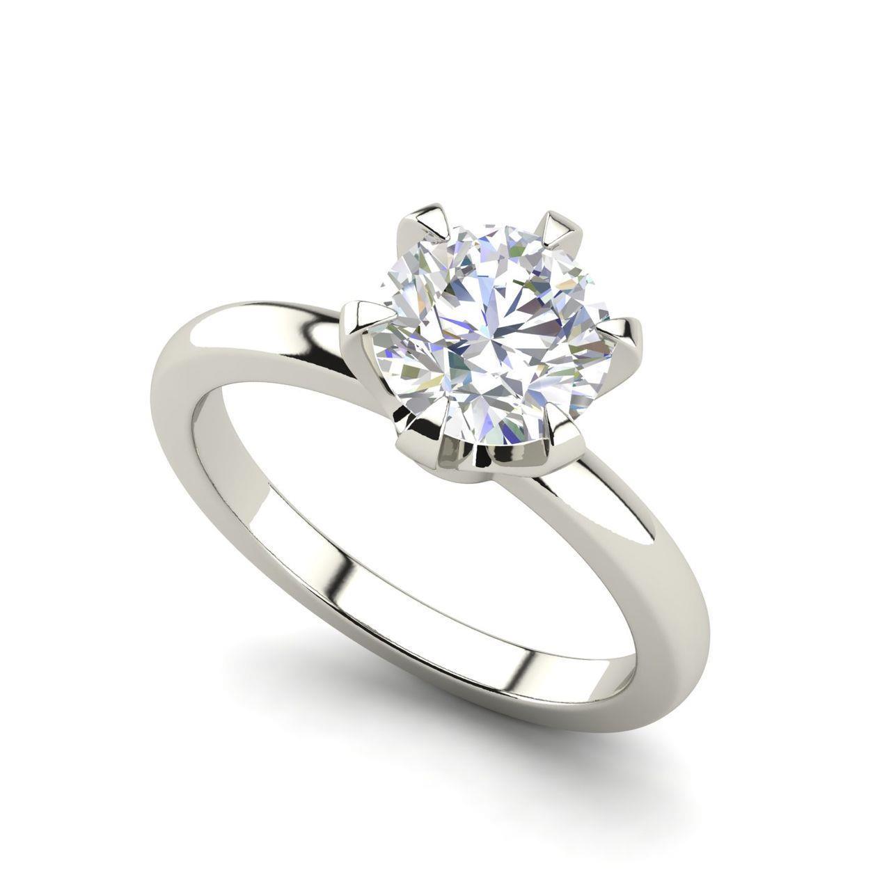 0.9 Ct Round Cut Diamond Engagement Ring SI1 D White gold 14k 503307 0.9 Ct Round Cut Diamond Engagement Ring SI1 D White gold 14k 503307