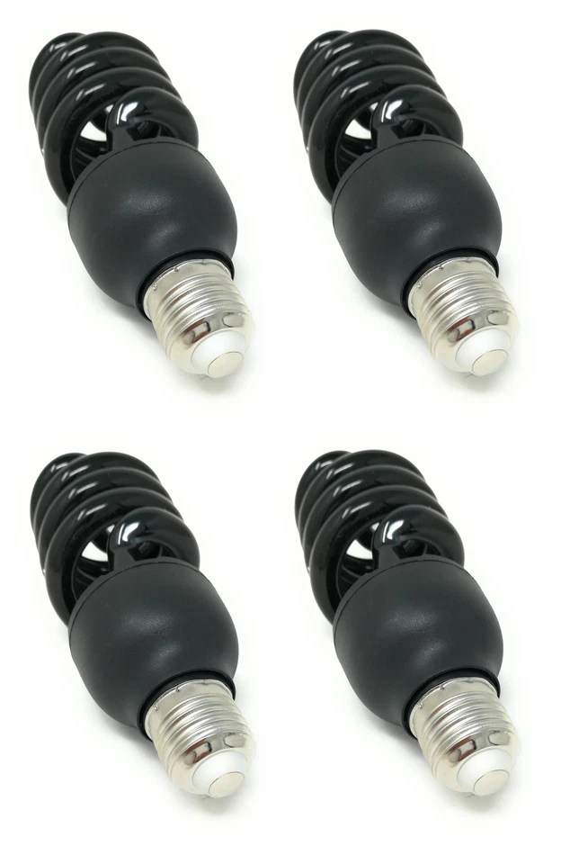 4 Lampadine A Spirale Uv Luce Nera Da 28W X Discoteca Feste Effetto Fluorescente - Immagine 3 di 4