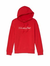 Victoria's Secret Stretch Fleece Pullover Hoodie Color Red New