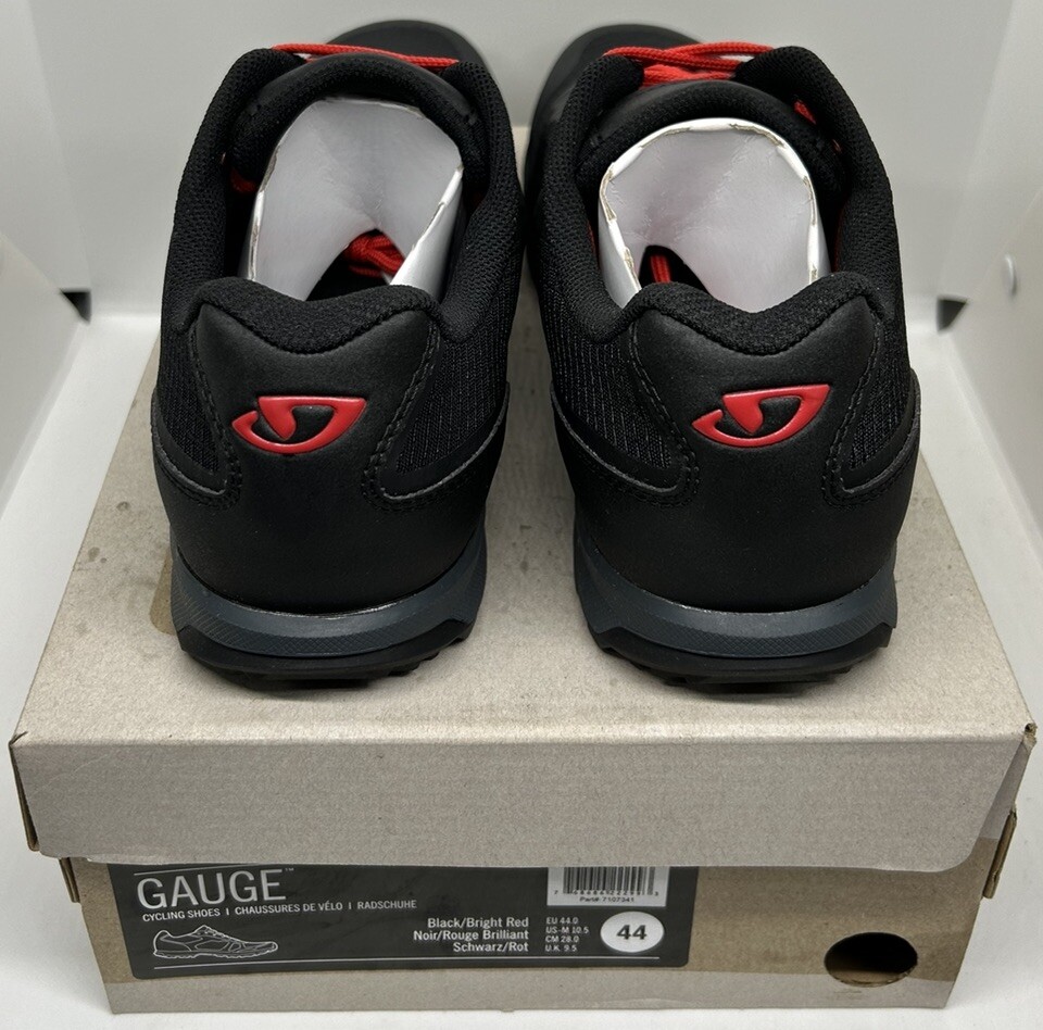 Giro Gauge MTB Cycling Shoes Trainers Mens Black/Bright Red UK 9.5 (EU